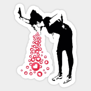 Vomitting social hearts Sticker